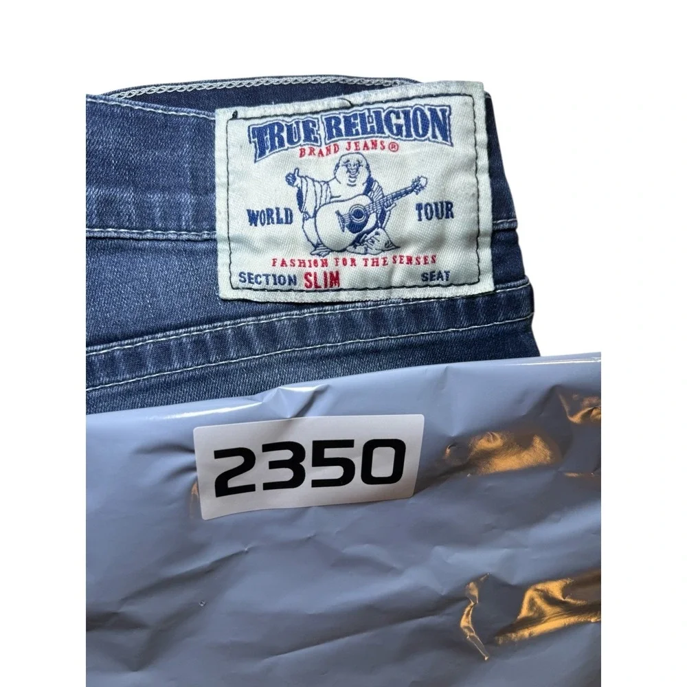 True Religion World Tour Section Slim Jeans Dark Wash Denim Men's Size 36
